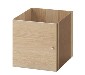 IKEA KALLAX Wkład z drzwiami do regału, 33x33 cm dąb bejcowany na biało