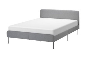 IKEA SLATTUM Tapicerowana rama łóżka, Knisa jasnoszary 160x200 cm
