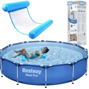 Basen Stelażowy Ogrodowy 366x76cm Bestway + HAMAK WODNY ZESTAW XXL