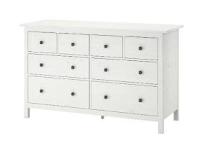 IKEA HEMNES Komoda, 8 szuflad, 160x96 cm biała bejca