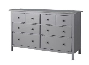 IKEA HEMNES Komoda, 8 szuflad, 160x96 cm szary bejca