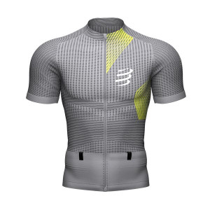 COMPRESSPORT Koszulka kompresyjna do biegania TRAIL POSTURAL SS TOP szaro-ż