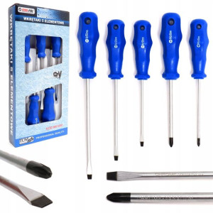 Zestaw Śrubokrętów Wkrętaków Z Magnesem Crv 5 El