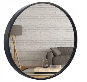 Lustro wiszące ścienne czarne 60cm okrągłe