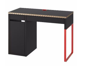 IKEA MICKE Biurko, 105x50 cm antracyt/czerwony