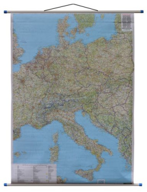 Europa Środkowa Mapa Ścienna Drogowa Duża Fb
