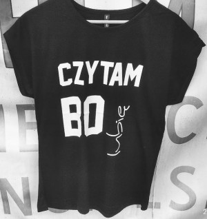 Koszulka Czytam bo lubię bluzka t-shirt CZARNA r.M