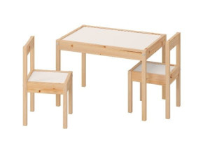 IKEA LÄTT Stolik dziecięcy i 2 krzesła, biały/sosna