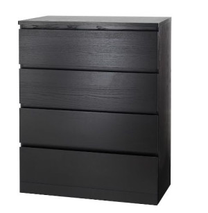 IKEA MALM Komoda, 4 szuflady, 80x100 cm czarnybrąz