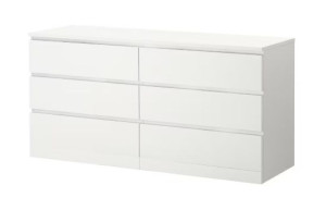 IKEA MALM Komoda, 6 szuflad, 160x78 cm biały