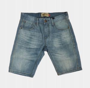 Jeansowe spodenki męskie straight fit niebieskie32