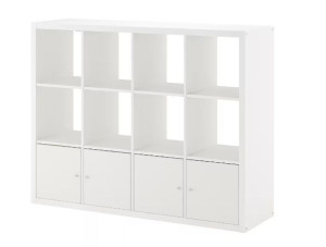 IKEA KALLAX Regał z 4 wkładami, 147x112 cm biały