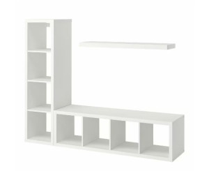 IKEA KALLAX / LACK Szafka z półką, 189x39x147 cm biały