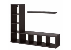 IKEA KALLAX / LACK Szafka z półką, 189x39x147 cm czarnybrąz