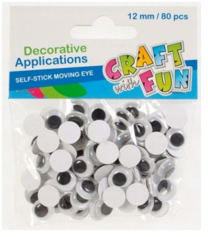 Oczy samoprzylepne 12mm 80 sztuk