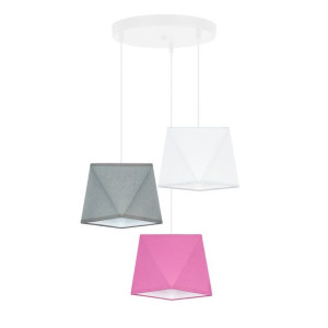 Lampa sufitowa plafon wisząca biały różowy szary