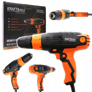 Wkrętarka Wiertarka Sieciowa 880w 2 Biegi + Led