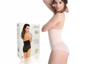 JULIMEX Figi Wysoka Talia 141 Mesh Beżowe XS