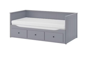 IKEA HEMNES Rama leżanki z 3 szufladami, 80x200 cm szary