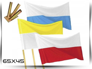 3 flagi maryjna,papieska,polska 65x45+kije+uchwyt