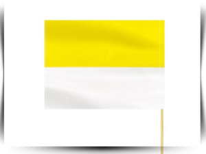 Flaga Chorągiewka Papieska materiałowa z patykiem