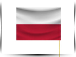 Flaga Chorągiewka Polski materiałowa z patykiem