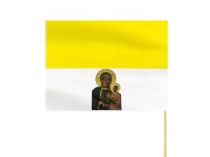 Flaga Chorągiewka Papieska z Maryją z patykiem