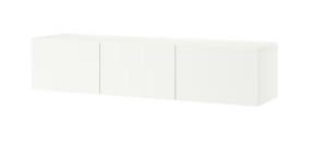 IKEA BESTÅ wisząca szafka pod TV, biały/Lappviken 180x42x38 cm