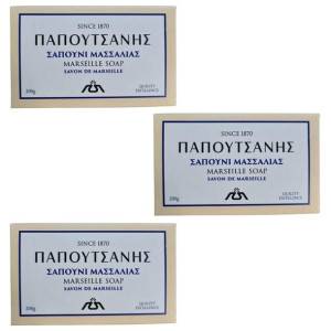 Greckie mydło marsylskie  Papoutsanis (zestaw 3szt. 200g)