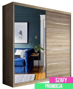 Szafa Z Lustrem 150 Cm - Dąb Sonoma - Szafa Przesuwna 150 Cm