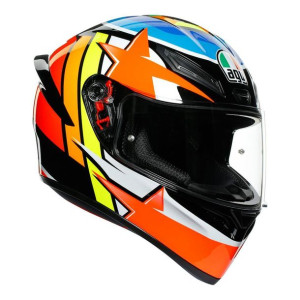 Kask AGV K1 RODRIGO pomarańczowy niebieski GRATISY