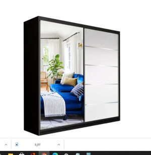 Szafa 150 Cm - Nowa Szafa Przesuwna Biała + Czarna