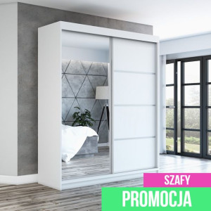 Szafa Przesuwna Z Lustrem 180 Cm Biała