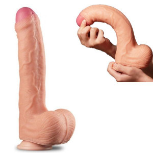 Duże Dildo z przyssawką Dual Layered 28 cm Lovetoy