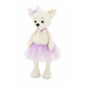 Przytulanka piesek lucky lili w fiołkowej spódniczce 38cm