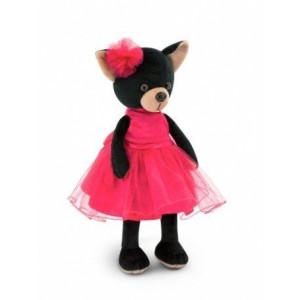 Przytulanka piesek lucky blacky w sukience 38cm