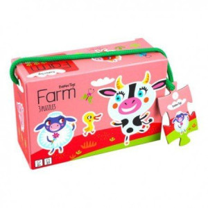 Moje pierwsze puzzle 3 układanki 6 9 12 el. farma