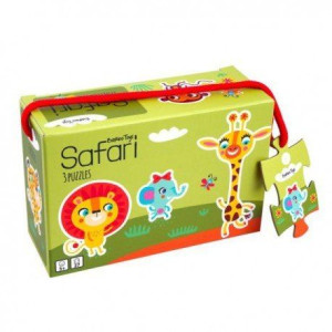 Moje pierwsze puzzle 3 układanki 6 9 12 el. safari