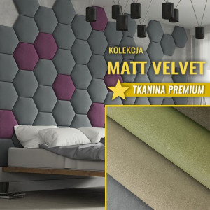 Panele tapicerowane " HEKSAGON " - Kolekcja PREMIUM MATTVELVET ROZMIAR S