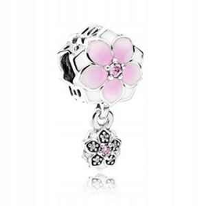 Zawieszka Charms Koralik Kwiatek Magnolia