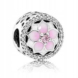 Zawieszka Charms Koralik Kwiatek Magnolia