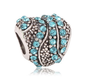 Zawieszka Charms Koralik Bead Błękitne Serce