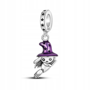 Zawieszka SREBRO 925 Charms Czarownica Baba Jaga