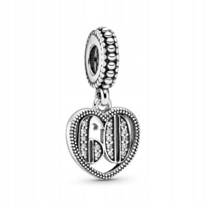 Zawieszka SREBRO 925 Charms Koralik 60 Urodziny