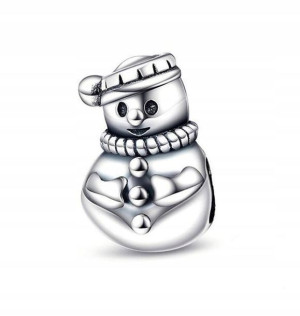 Zawieszka SREBRO 925 Charms Koralik Bałwanek Zima