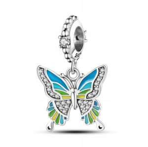 Zawieszka SREBRO 925 Charms Koralik Motyl Motylek