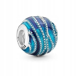 Zawieszka SREBRO 925 Charms Koralik Niebieska