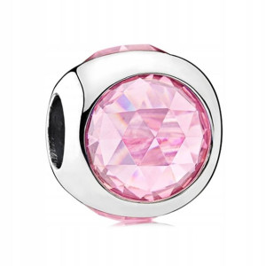 Zawieszka SREBRO 925 Charms Koralik Różowa