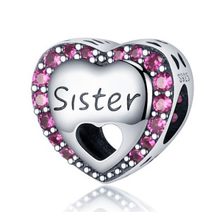 Zawieszka SREBRO 925 Charms Koralik Sister Siostra