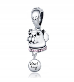 Zawieszka SREBRO 925 Charms Pies Dog Good Day